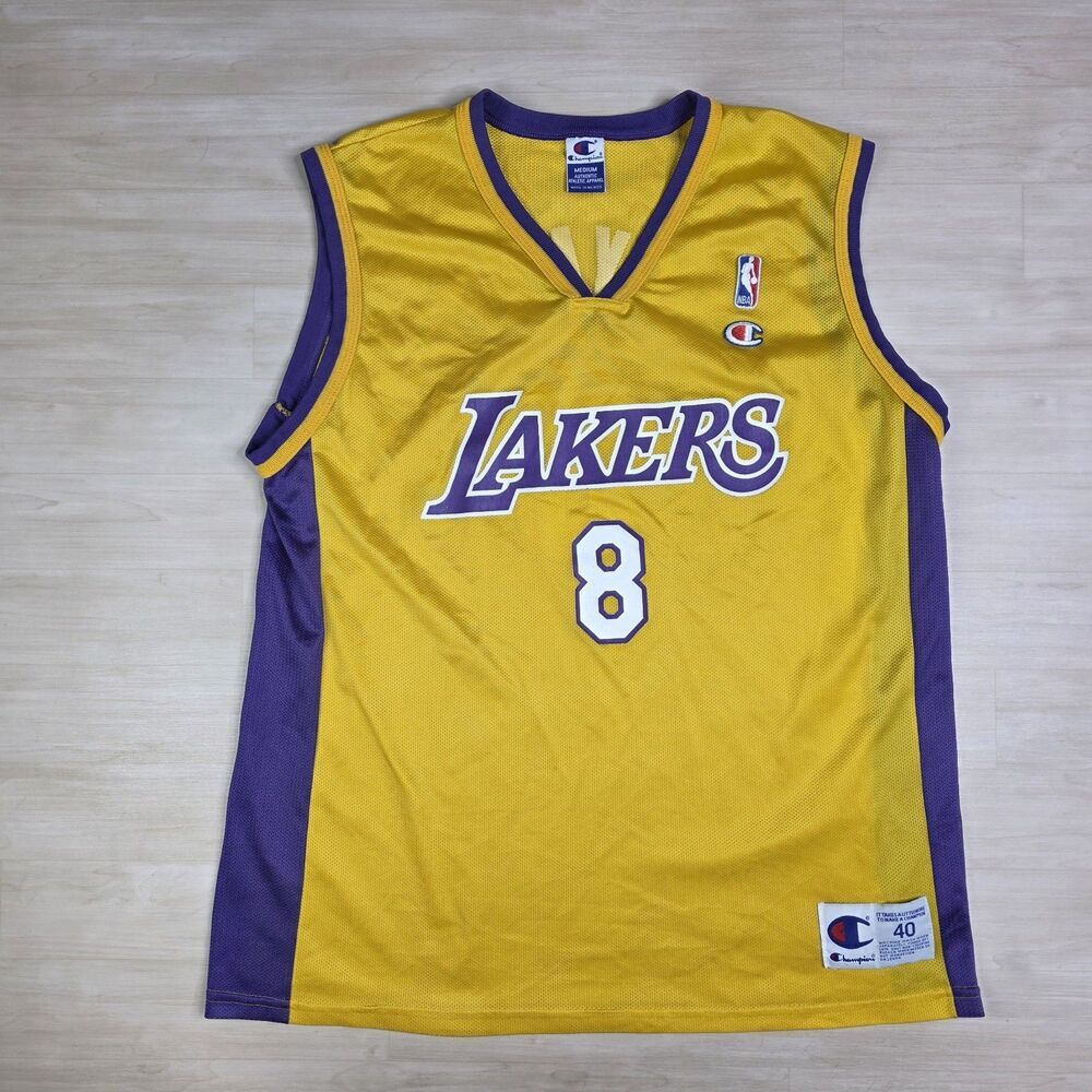 Vintage 90s Champion Kobe Bryant Los Angeles Lakers Jersey Size 40 Medium